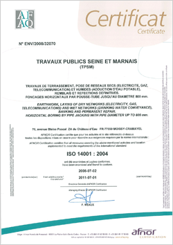 CERTIFICAT ISO 14001